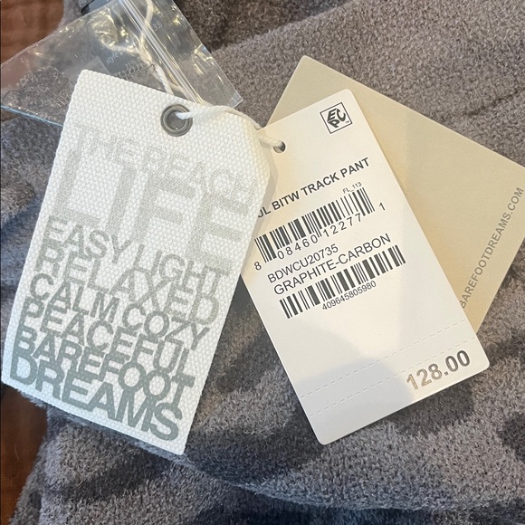 NWT Barefoot Dreams Cozy Chic Ultra Lite Track Pants, size XS. Graphite Carbon. - Picture 7 of 8